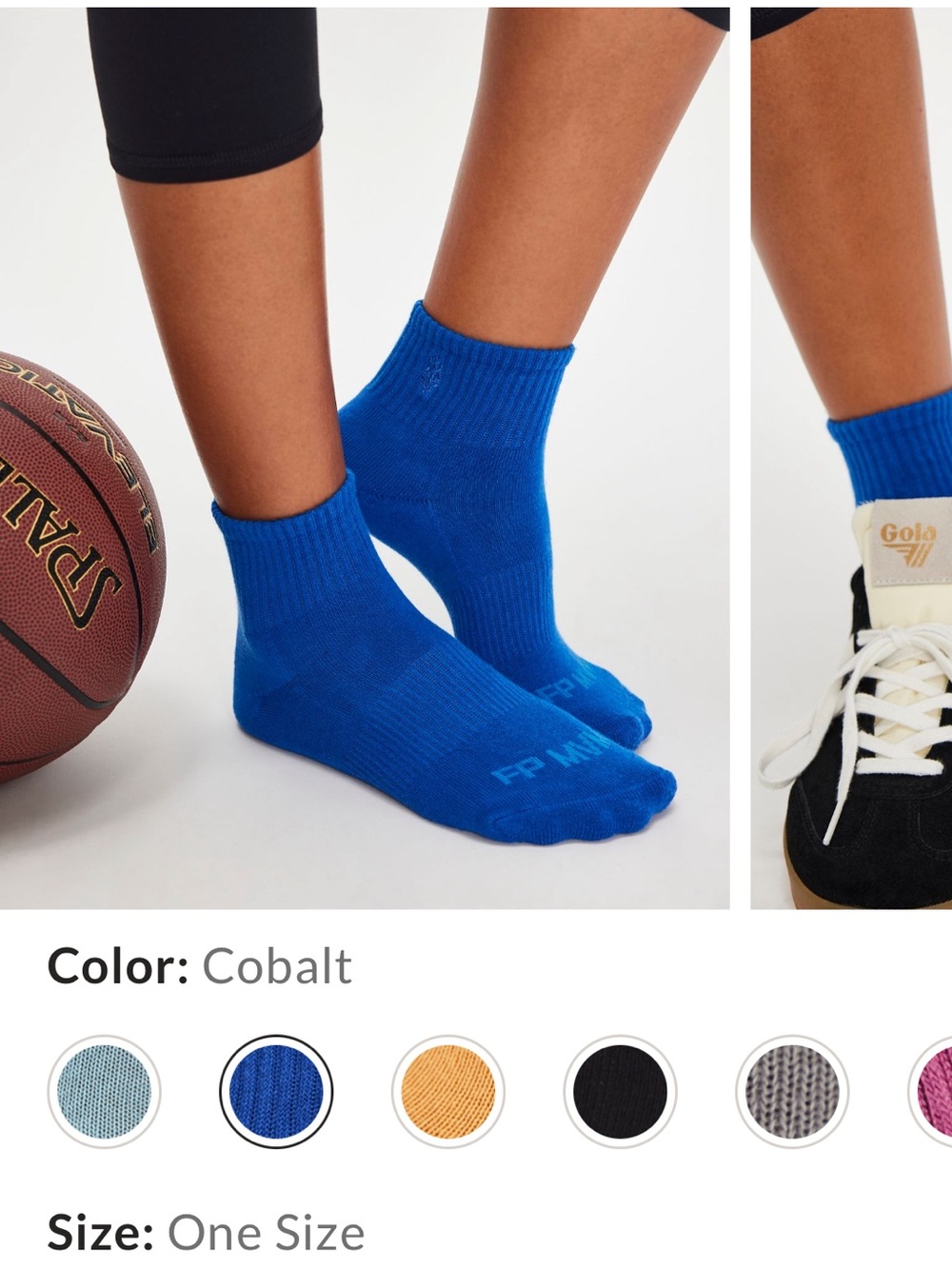 Free People Old Faithful solid Blue Quarter Crew Socks NWT